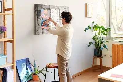 Kurk prikbord Wereldkaart Planken
