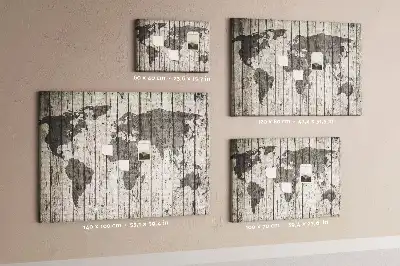 Kurk prikbord Wereldkaart Planken