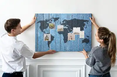 Kurk prikbord Rustieke kaart van de wereldbol