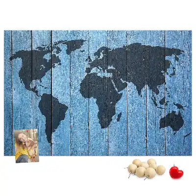 Kurk prikbord Rustieke kaart van de wereldbol