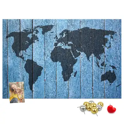 Kurk prikbord Rustieke kaart van de wereldbol