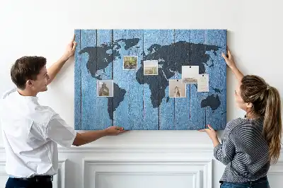 Kurk prikbord Rustieke kaart van de wereldbol