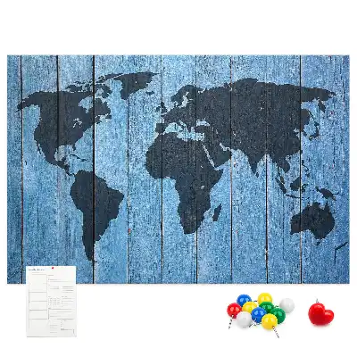 Kurk prikbord Rustieke kaart van de wereldbol