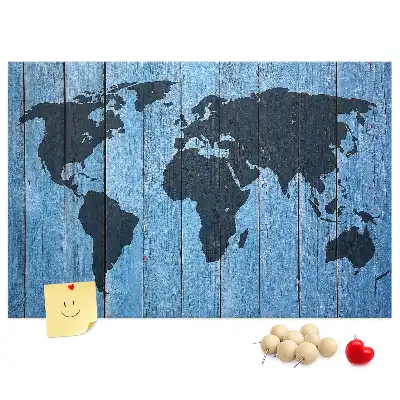 Kurk prikbord Rustieke kaart van de wereldbol