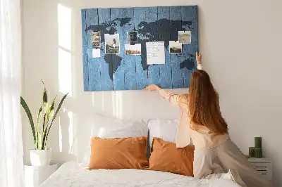 Kurk prikbord Rustieke kaart van de wereldbol