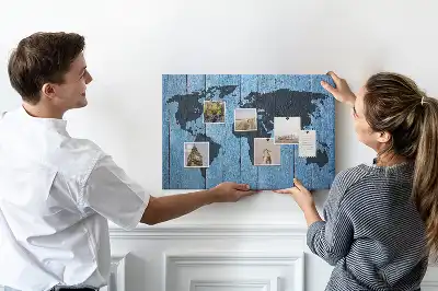 Kurk prikbord Rustieke kaart van de wereldbol
