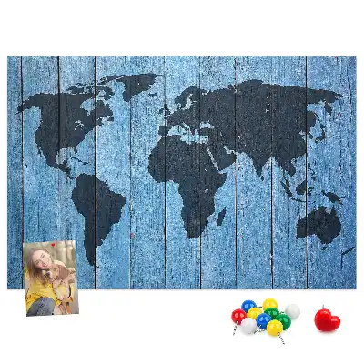 Kurk prikbord Rustieke kaart van de wereldbol