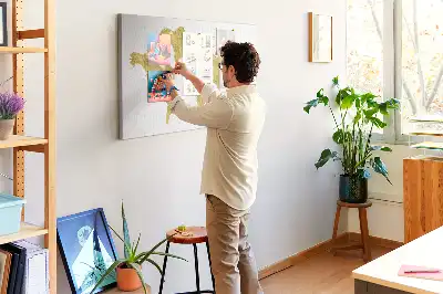 Memobord van kurk Gouden wereldkaart