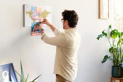 Memobord van kurk Gouden wereldkaart
