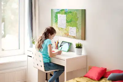Kurk prikbord Fysieke kaart van Polen