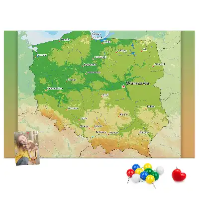 Kurk prikbord Fysieke kaart van Polen