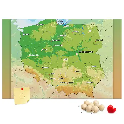 Kurk prikbord Fysieke kaart van Polen