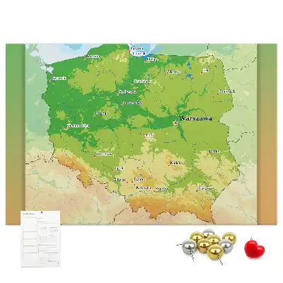 Kurk prikbord Fysieke kaart van Polen