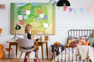 Kurk prikbord Fysieke kaart van Polen