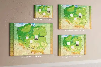 Kurk prikbord Fysieke kaart van Polen