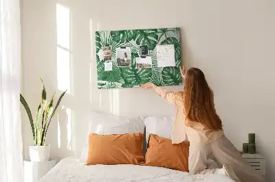 Memobord van kurk Monstera bladeren