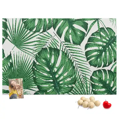 Memobord van kurk Monstera bladeren