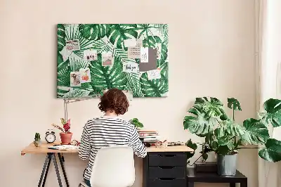 Memobord van kurk Monstera bladeren