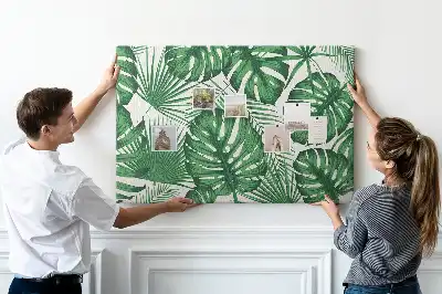 Memobord van kurk Monstera bladeren