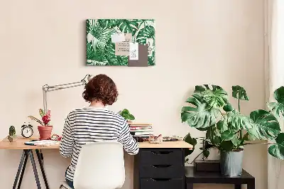 Memobord van kurk Monstera bladeren