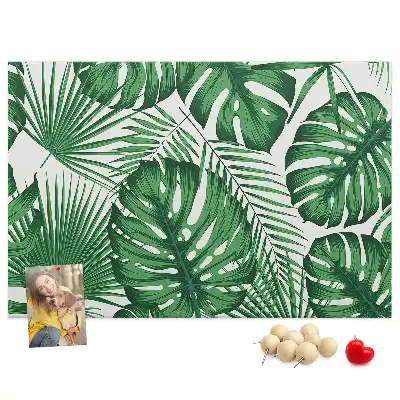 Memobord van kurk Monstera bladeren
