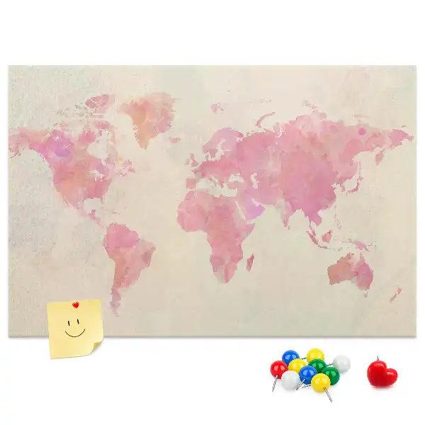 Memobord van kurk Pastel geschilderde kaart vlekken