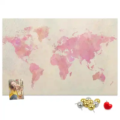 Memobord van kurk Pastel geschilderde kaart vlekken