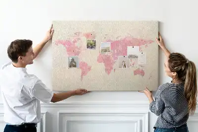 Memobord van kurk Pastel geschilderde kaart vlekken