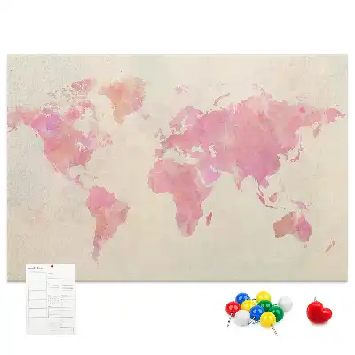 Memobord van kurk Pastel geschilderde kaart vlekken