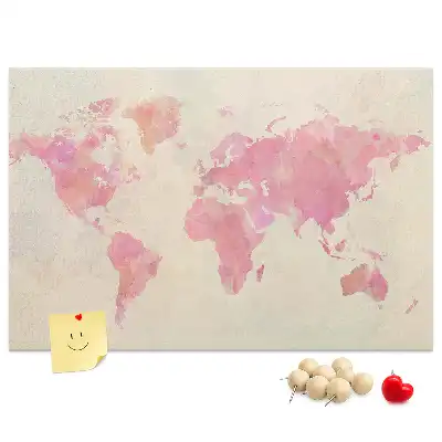 Memobord van kurk Pastel geschilderde kaart vlekken