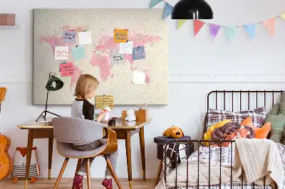 Memobord van kurk Pastel geschilderde kaart vlekken