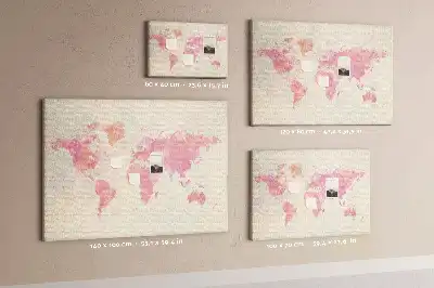 Memobord van kurk Pastel geschilderde kaart vlekken
