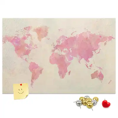 Memobord van kurk Pastel geschilderde kaart vlekken
