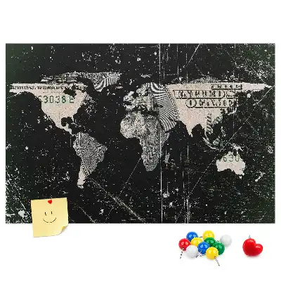 Kurken memobord wereldkaart