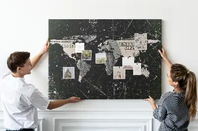Memobord van kurk Wereldkaart dollar