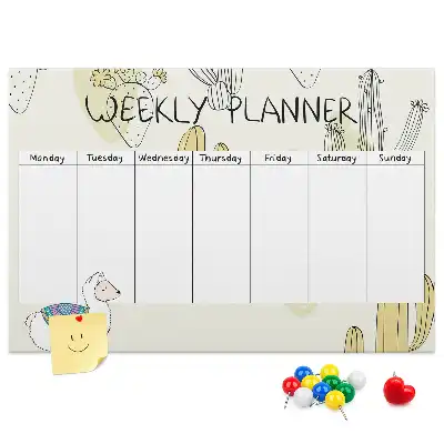 Memobord van kurk Vetplanten zevendaagse planner
