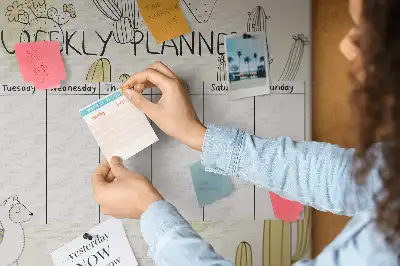 Memobord van kurk Vetplanten zevendaagse planner