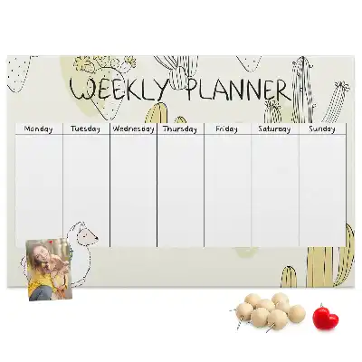 Memobord van kurk Vetplanten zevendaagse planner