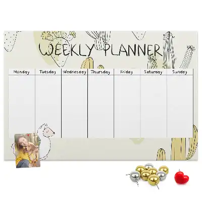 Memobord van kurk Vetplanten zevendaagse planner