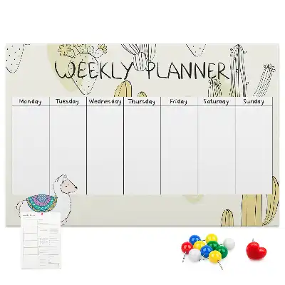 Memobord van kurk Vetplanten zevendaagse planner