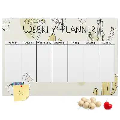 Memobord van kurk Vetplanten zevendaagse planner