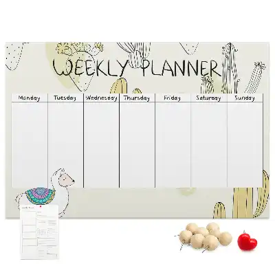 Memobord van kurk Vetplanten zevendaagse planner