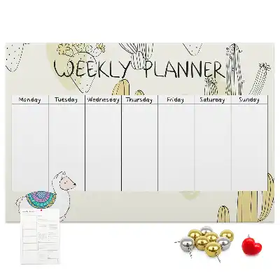 Memobord van kurk Vetplanten zevendaagse planner