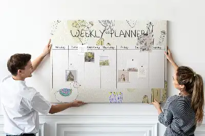 Memobord van kurk Vetplanten zevendaagse planner