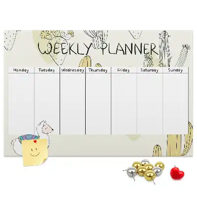 Memobord van kurk Vetplanten zevendaagse planner