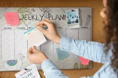 Memobord van kurk Vetplanten zevendaagse planner