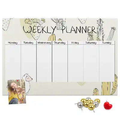 Memobord van kurk Vetplanten zevendaagse planner
