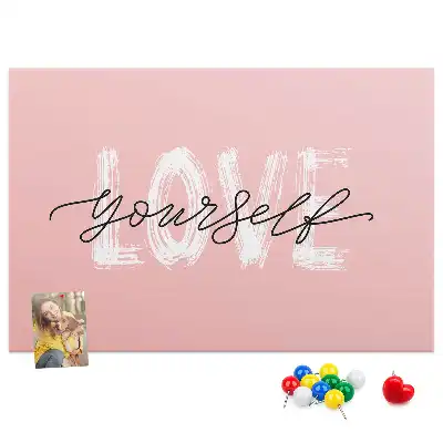 Memobord van kurk Slogan zelfliefde