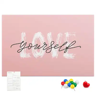 Memobord van kurk Slogan zelfliefde