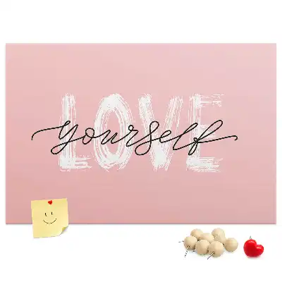 Memobord van kurk Slogan zelfliefde